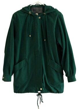 Bromley Green Hooded Zip-Up Jacket Drawstring Hem & Pockets - Womens Size S